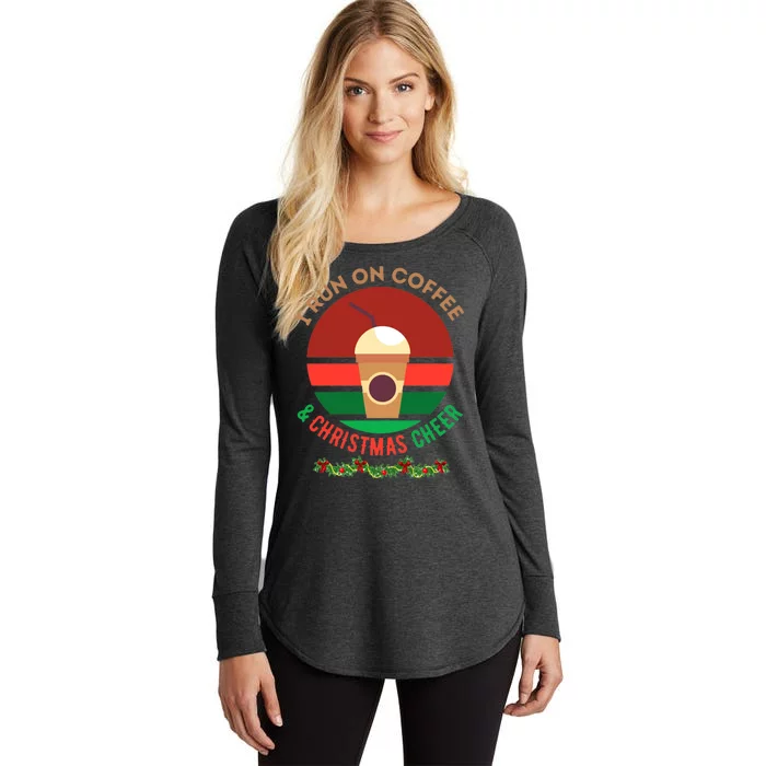 I Run On Coffee And Christmas Cheer Women's Perfect Tri Tunic Long Sleeve Shirt