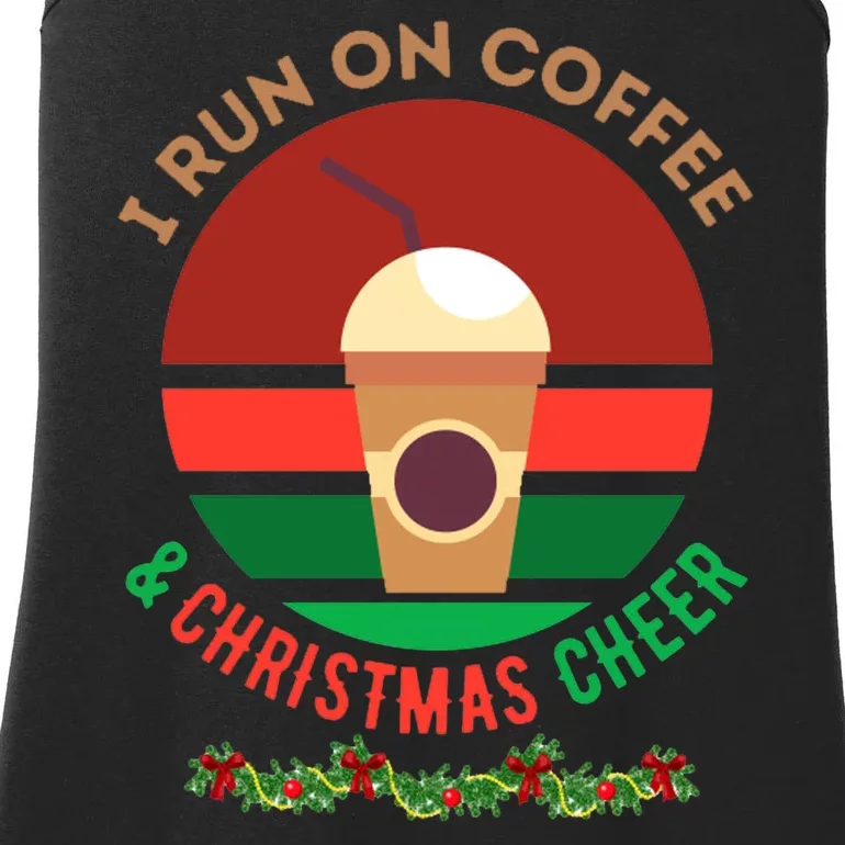 I Run On Coffee And Christmas Cheer Ladies Essential Tank