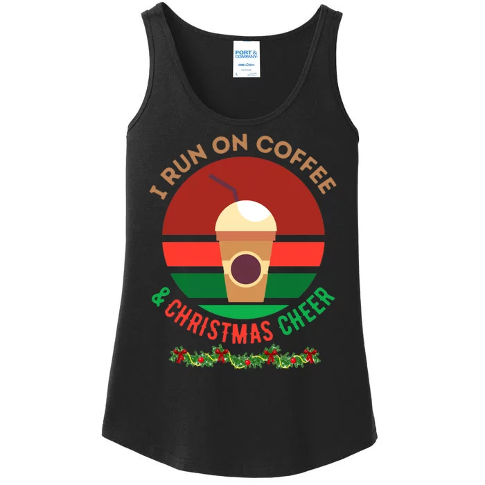 I Run On Coffee And Christmas Cheer Ladies Essential Tank