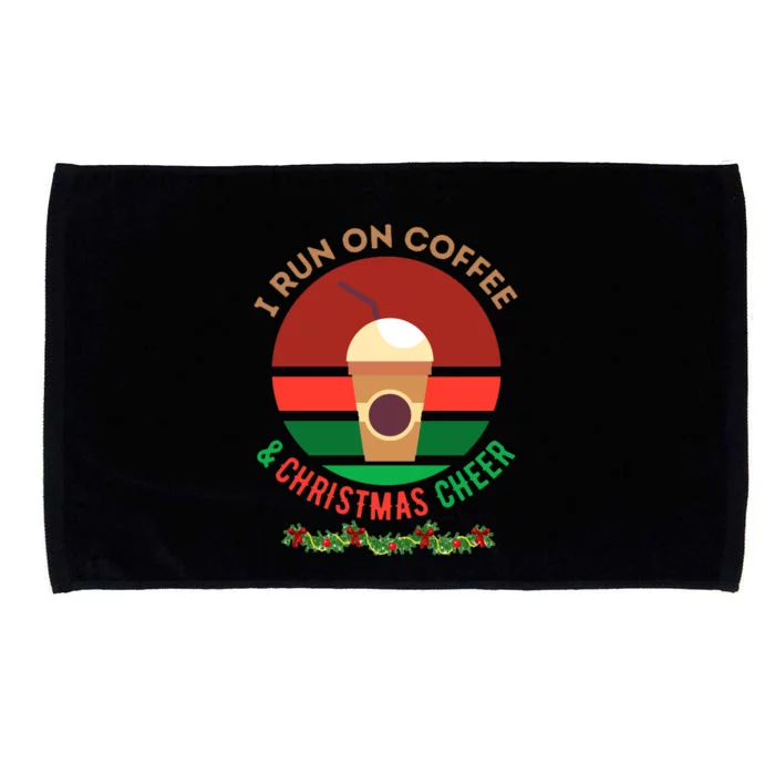 I Run On Coffee And Christmas Cheer Microfiber Hand Towel