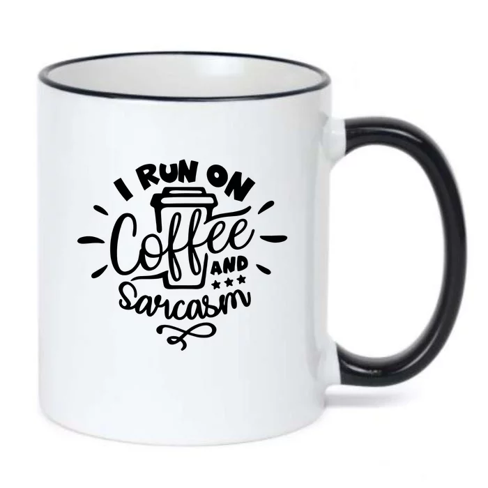 I Run On Coffee And Sarcasm Black Color Changing Mug