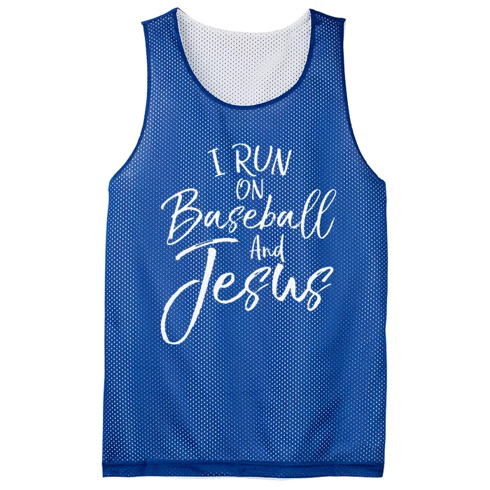 I Run On Baseball And Jesus Cool Christian Mesh Reversible Basketball Jersey Tank