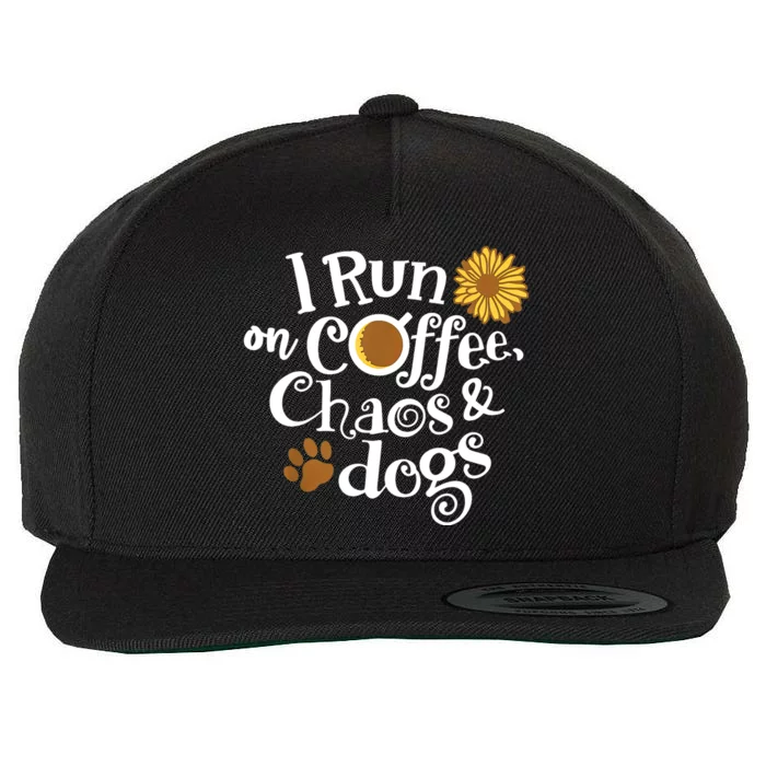 I Run On Coffee Chaos And Dogs Wool Snapback Cap