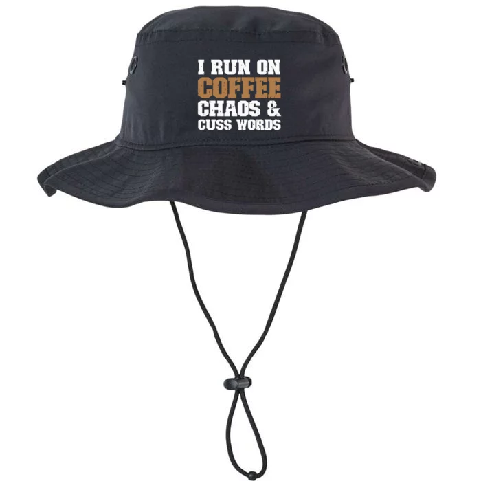 I Run On Coffee Chaos and Cuss Words Coffee Lover Legacy Cool Fit Booney Bucket Hat