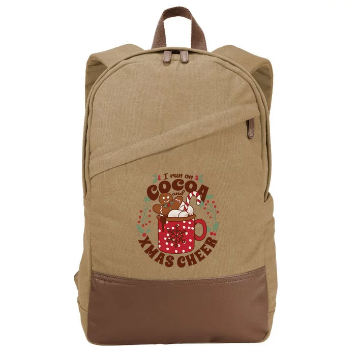 I Run On Cocoa And Xmas Cheer Holiday Christmas Cotton Canvas Backpack