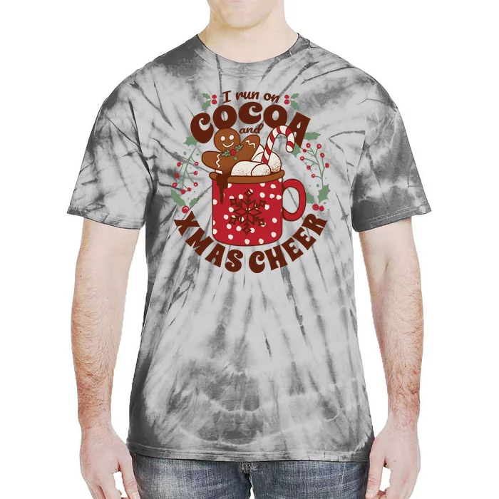 I Run On Cocoa And Xmas Cheer Holiday Christmas Tie-Dye T-Shirt