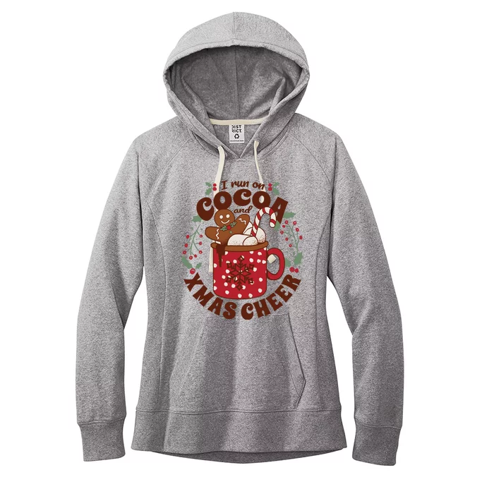 I Run On Cocoa And Xmas Cheer Holiday Christmas Women's Fleece Hoodie