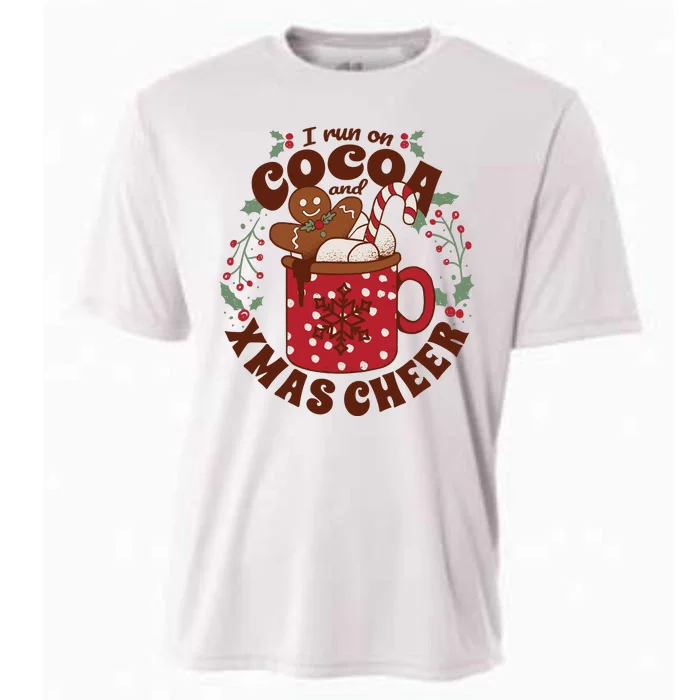 I Run On Cocoa And Xmas Cheer Holiday Christmas Cooling Performance Crew T-Shirt