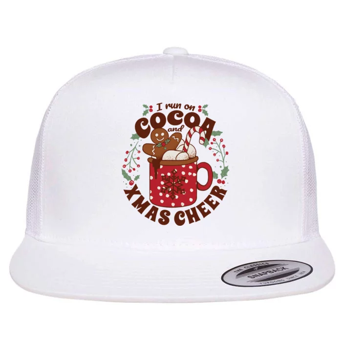 I Run On Cocoa And Xmas Cheer Holiday Christmas Flat Bill Trucker Hat