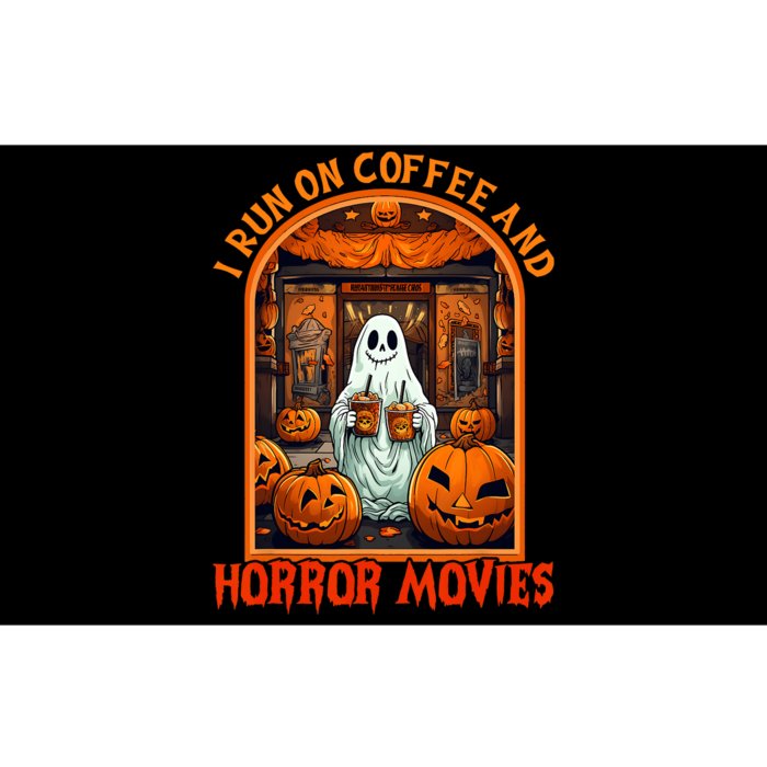 I Run On Coffee And Horror Movies Halloween Ghost Spooky Season Bumper Sticker