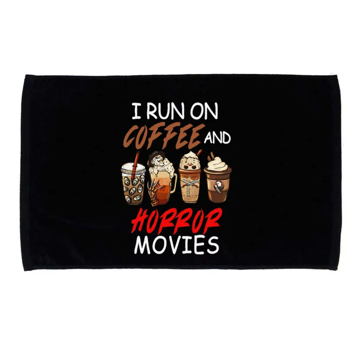 I Run On Coffee And Horror Movies Scary Blood Halloween Microfiber Hand Towel