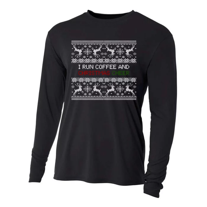 I Run On Coffee And Christmas Cheer Cooling Performance Long Sleeve Crew