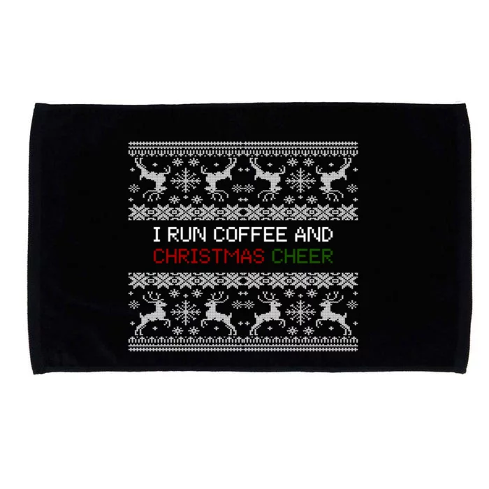 I Run On Coffee And Christmas Cheer Microfiber Hand Towel