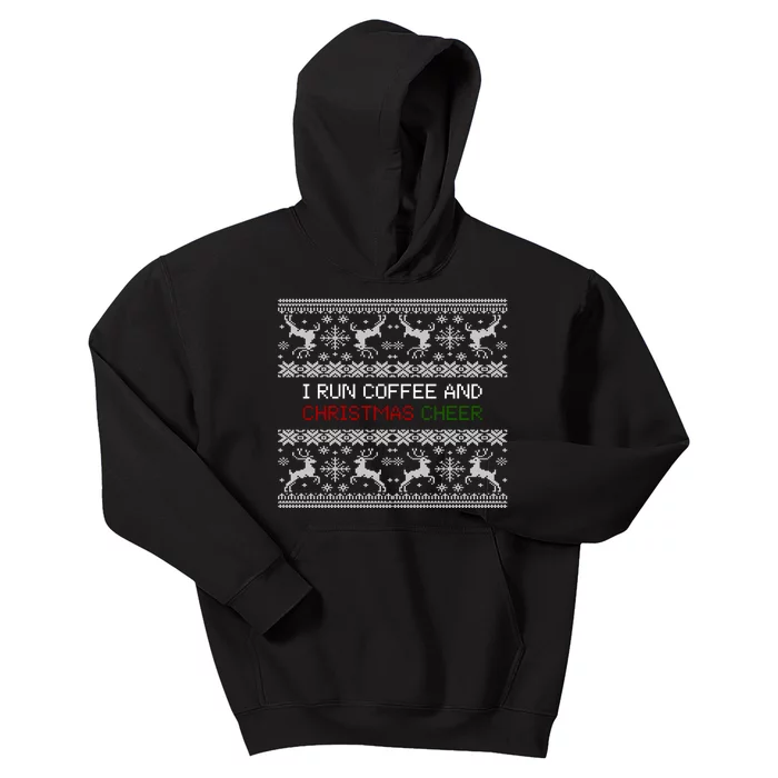 I Run On Coffee And Christmas Cheer Kids Hoodie