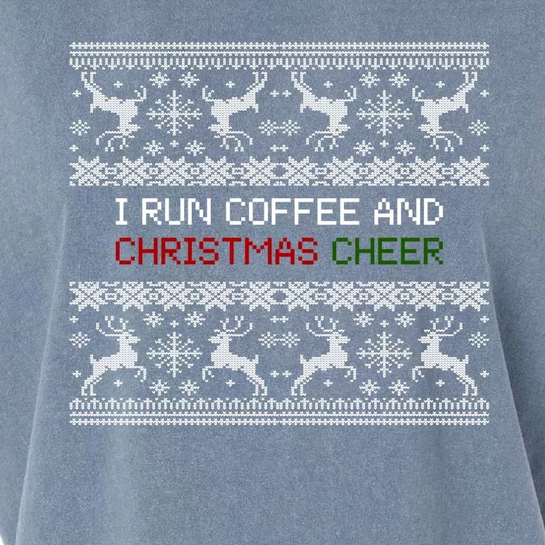 I Run On Coffee And Christmas Cheer Garment-Dyed Women's Muscle Tee