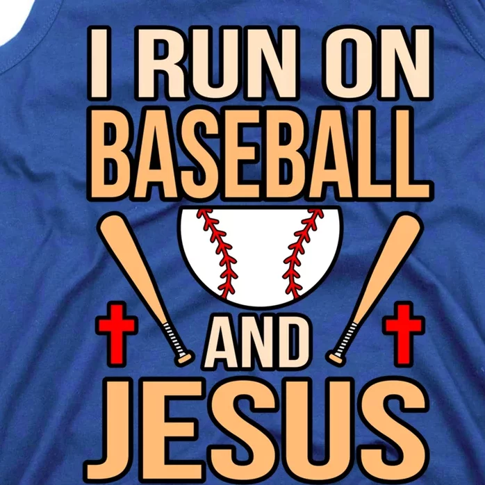 I Run On Baseball And Jesus Sport Player Lover Coach Graphic Gift Tank Top