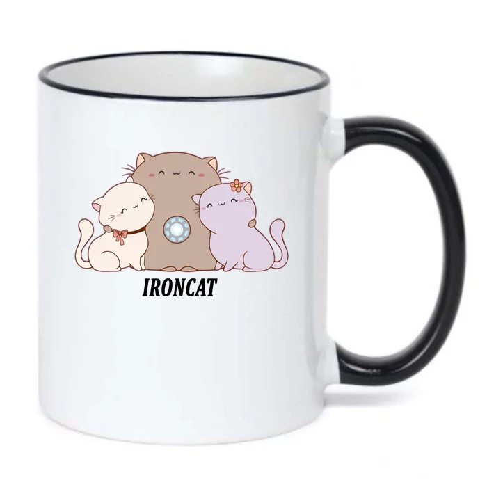 Iron Cat Family Black Color Changing Mug