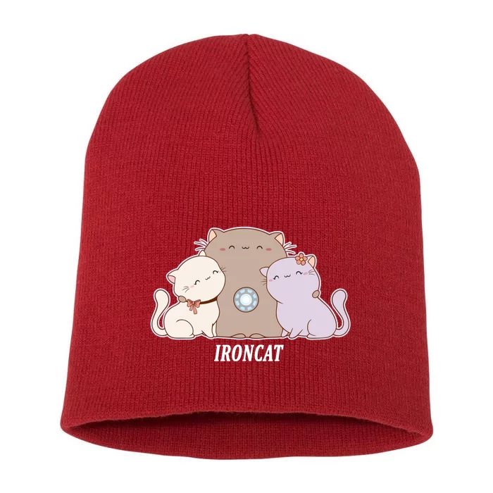 Iron Cat Family Short Acrylic Beanie