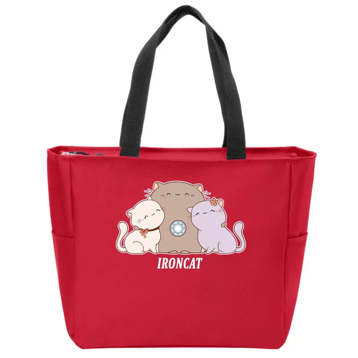 Iron Cat Family Zip Tote Bag