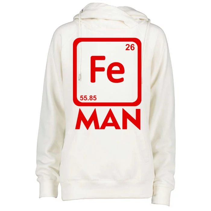 Iron Science Funny Chemistry Fe Periodic Table Womens Funnel Neck Pullover Hood