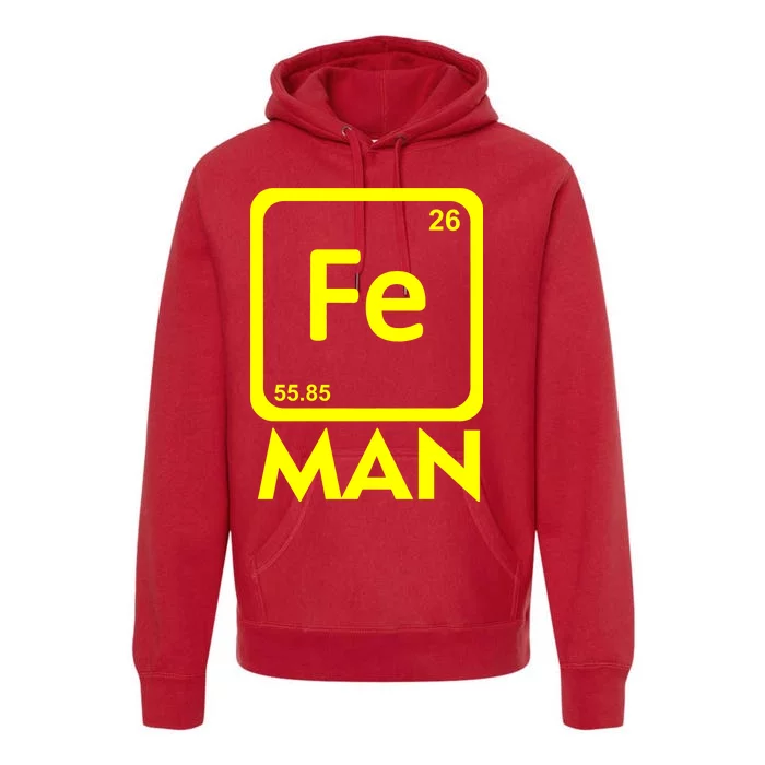 Iron Science Funny Chemistry Fe Periodic Table Premium Hoodie