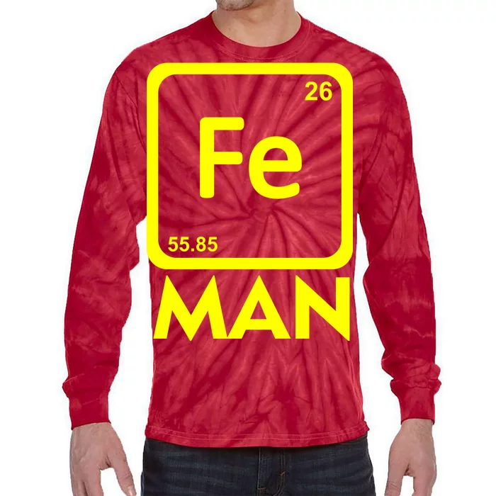 Iron Science Funny Chemistry Fe Periodic Table Tie-Dye Long Sleeve Shirt