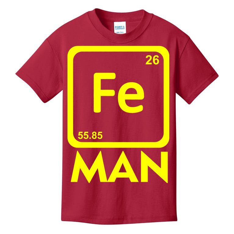 Iron Science Funny Chemistry Fe Periodic Table Kids T-Shirt | TeeShirtPalace