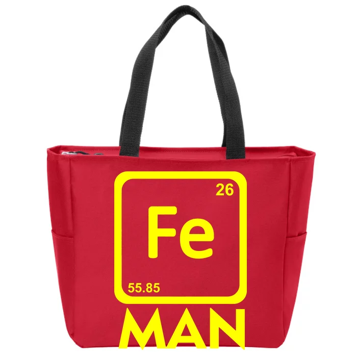 Iron Science Funny Chemistry Fe Periodic Table Zip Tote Bag