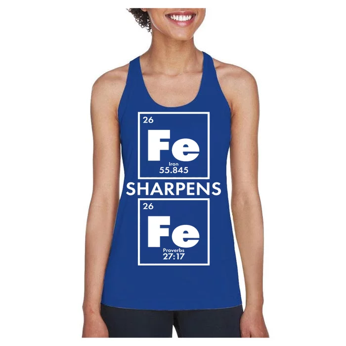 IRON Sharpens IRON Proverbs 27:17 Women's Racerback Tank