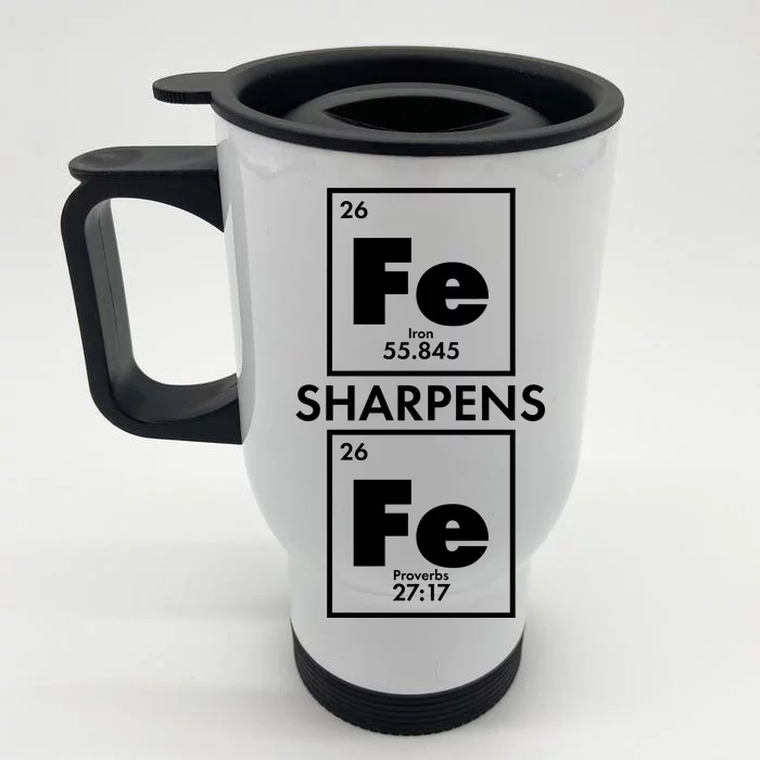 IRON Sharpens IRON Proverbs 27:17 Front & Back Stainless Steel Travel Mug