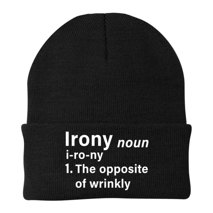 Irony Definition The Opposite Of Wrinkly Knit Cap Winter Beanie