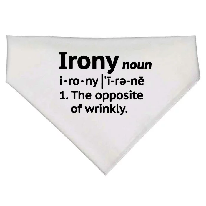 Irony Funny Definition Opposite Of Wrinkly USA-Made Doggie Bandana