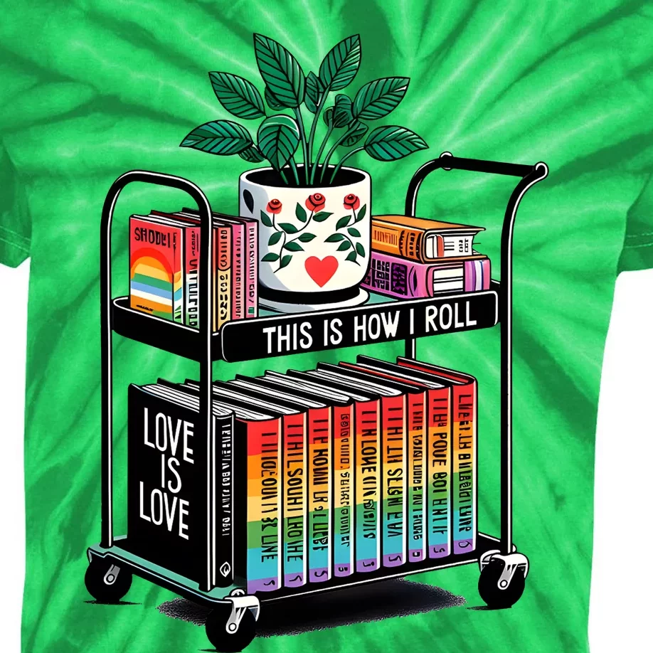 I Roll Pride Lgbtqia Library Kids Tie-Dye T-Shirt