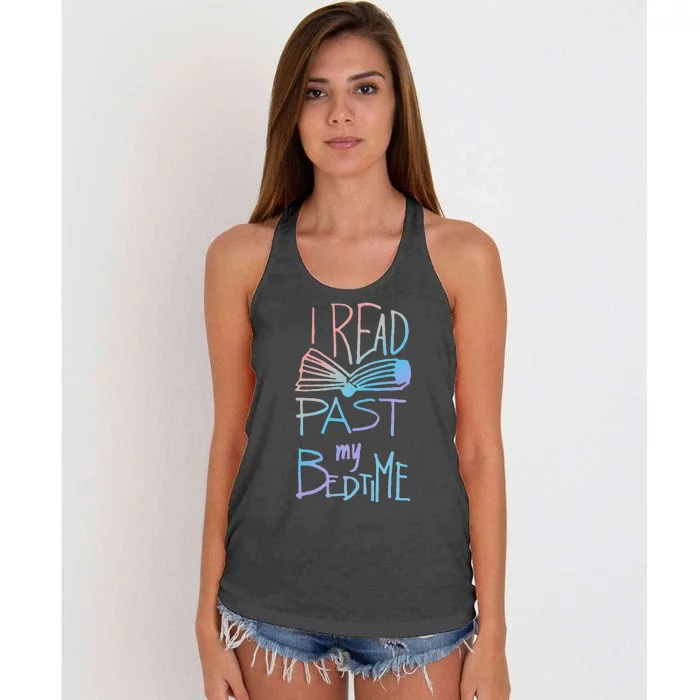 I Read Past My Bedtime Book Lover Reader Reading Quote Women's Knotted Racerback Tank