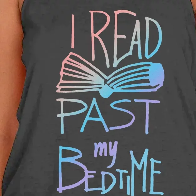 I Read Past My Bedtime Book Lover Reader Reading Quote Women's Knotted Racerback Tank