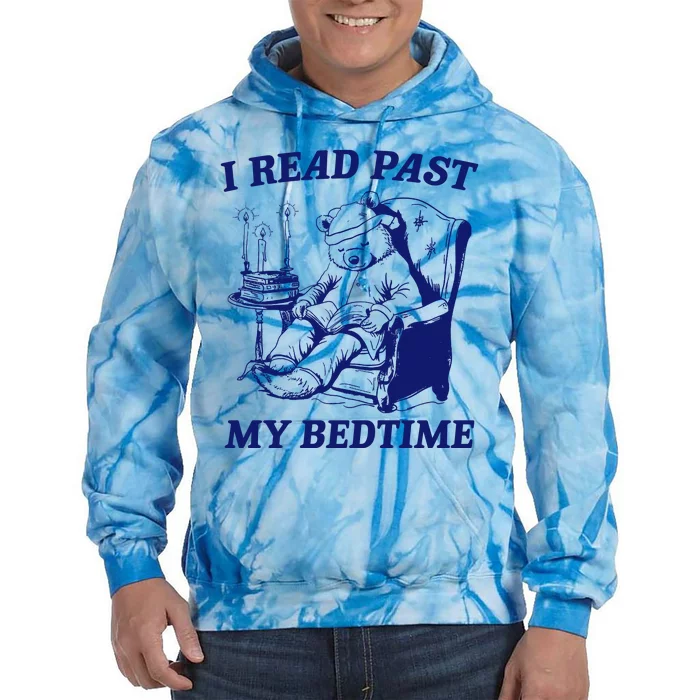 I Read Past My Bedtime Retro Tie Dye Hoodie