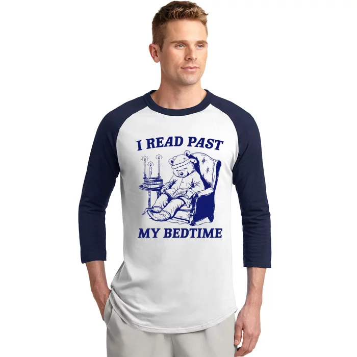 I Read Past My Bedtime Retro Baseball Sleeve Shirt