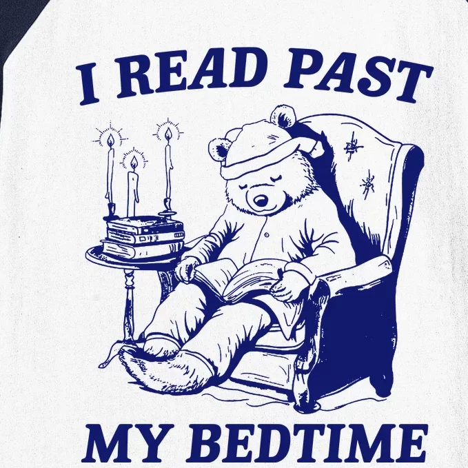 I Read Past My Bedtime Retro Baseball Sleeve Shirt