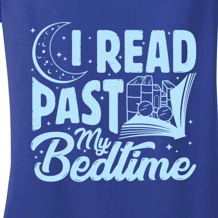 I Read Past My Bedtime Reading Book Lover Funny Bookworm Cute Gift Women's V-Neck T-Shirt