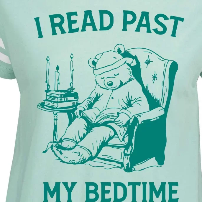 I Read Past My Bedtime Retro Enza Ladies Jersey Football T-Shirt