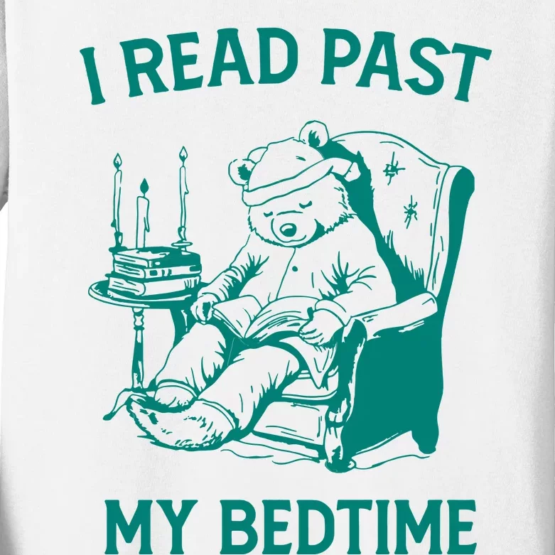 I Read Past My Bedtime Retro Kids Long Sleeve Shirt