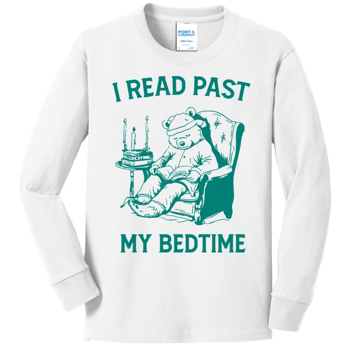 I Read Past My Bedtime Retro Kids Long Sleeve Shirt