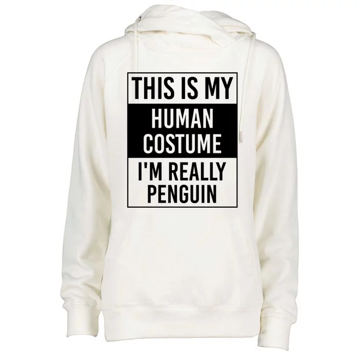 I'm Really Penguin Funny Gift Womens Funnel Neck Pullover Hood