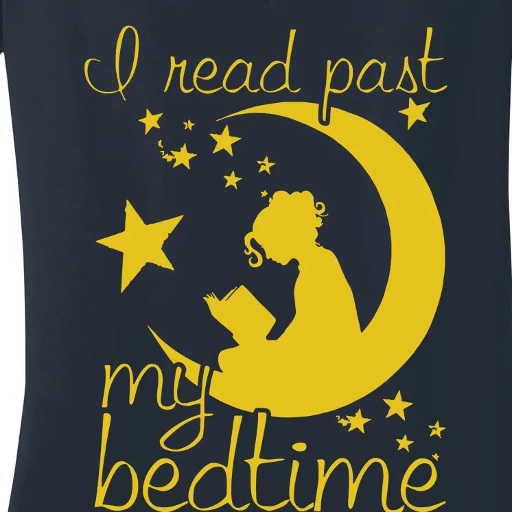 I Read Past My Bedtime Lover Funny Reading Gift Women's V-Neck T-Shirt