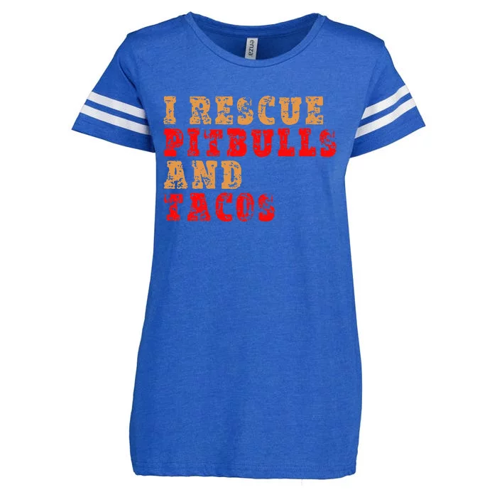 I Rescue Pitbulls and Tacos Vintage Funny Dog Taco Enza Ladies Jersey Football T-Shirt