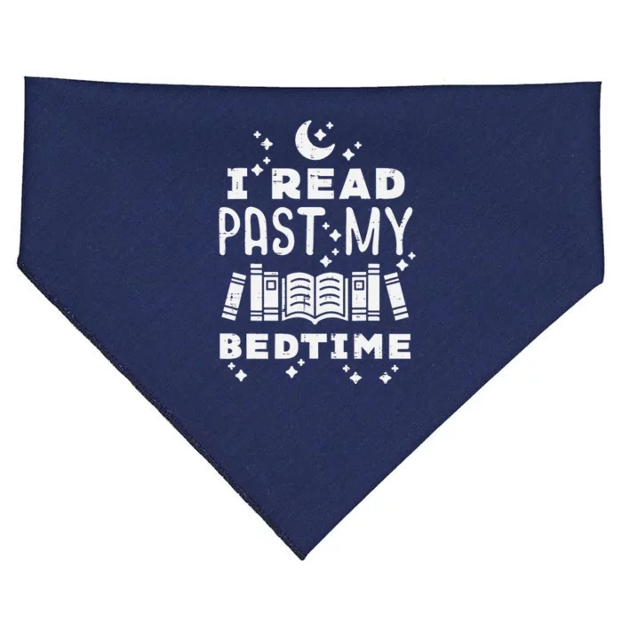 I Read Past My Bedtime Funny Book Lover Bookworm Librarian USA-Made Doggie Bandana