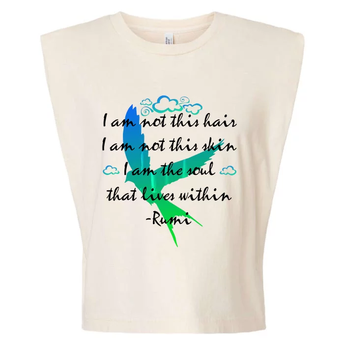 Inspiring Rumi Quote With Flying Bird Garment-Dyed Women's Muscle Tee