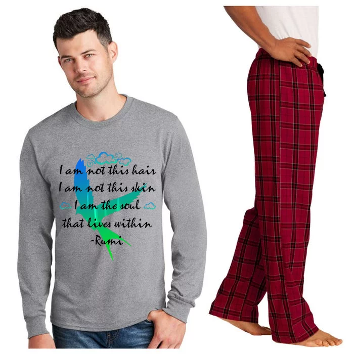 Inspiring Rumi Quote With Flying Bird Long Sleeve Pajama Set