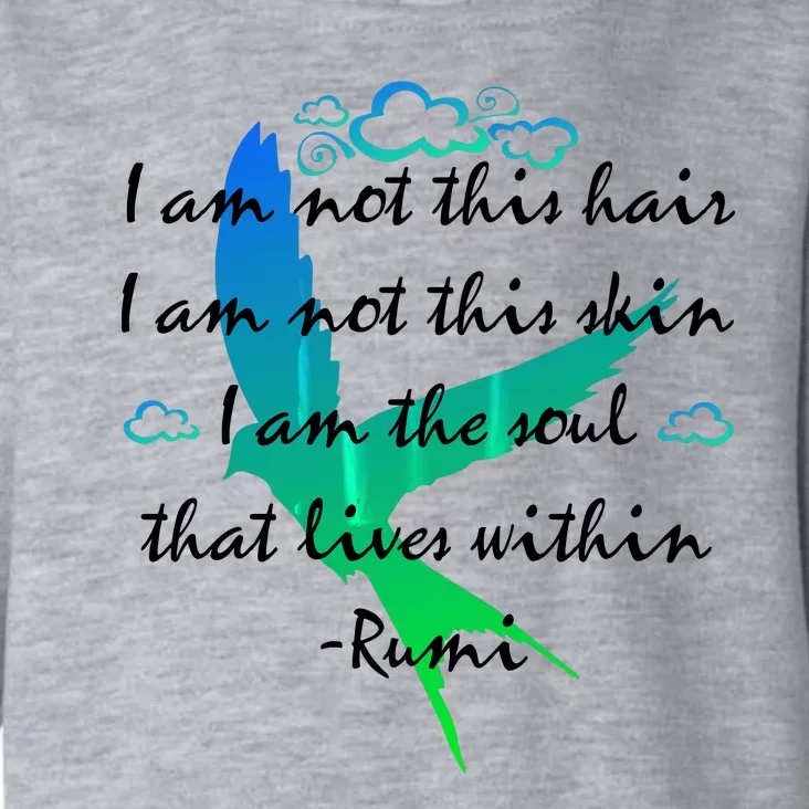 Inspiring Rumi Quote With Flying Bird Toddler Hoodie