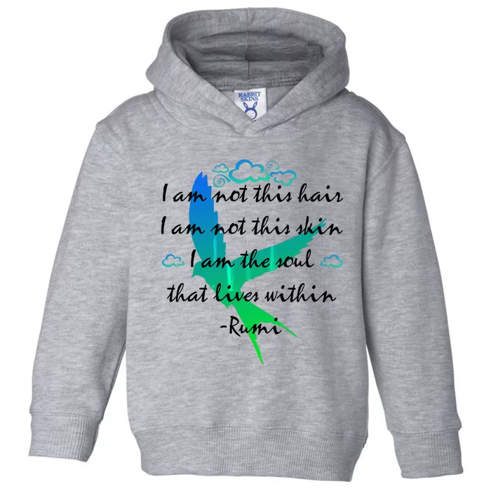 Inspiring Rumi Quote With Flying Bird Toddler Hoodie